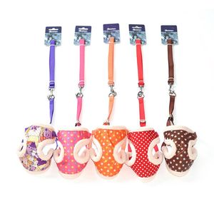 Dog Collars & Leashes Lovely Point Leash Harness For Small Medium Pets Warm Cat Collar Puppy Fleece Vest Walking Lead Yorkie Winter