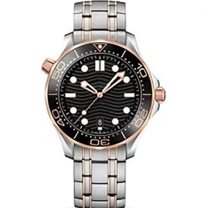 Zegarek najwyższej jakości ceramiczna ramka rologio niebieska 42 mm mężczyzn męskie zegarki Męskie zegarki automatyczny ruch mechaniczny luksusowy Omge zegarek silikonowy pasek na rękę