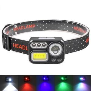 Minisensor LED -strålkastare USB -typ C Uppladdningsbar COB -strålkastare med 18650 Batteribatteri Vattentät strålkastare Camping 3000 Lumen Induktion LED -strålkastare