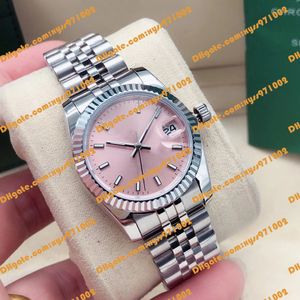 orologio da donna di alta qualità quadrante rosa 31 mm 278274 279173 279174 vetro zaffiro Asia 2813 orologio da donna con macchinari automatici regalo di Natale cinturino in acciaio inossidabile argento