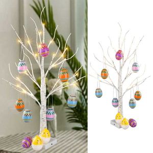 Party Decoration Easter Decorations LED Birch Light Tree Hanging Eggs Lights Ornament For Home Table Lamp