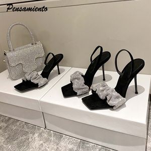 Sandals Star Style Luxury Elegant Stiletto High Heels Slingback Gladiator Sandaler Summer Party Prom Shoes 230327