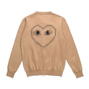 Дизайнерские мужские свитеры играют в композицию CDG Crew Crew Nece Cardigan Gold Heart Khaki Button Wool Women Size M