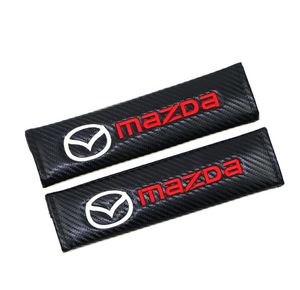Capéu de cinto de segurança do adesivo de carro para Mazda Logo Knitting Car Seat Belt ombro do ombro Protetor de ombro Acessórios automáticos