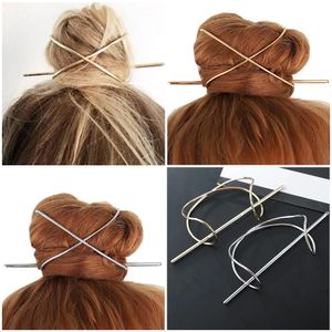 Clamps Fashion Hair Stick Boho Irregular Hair Accessories Gold Color Shaped Bun Holder Cage Hair Pins for Women Hairwear Jewelry