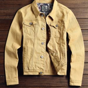 Spring Autumn Red white Black Yellow army green Jeans Jacket Men Slim Streetwear Denim Jacket Hip Hop Bomber Jacket Homme 201127