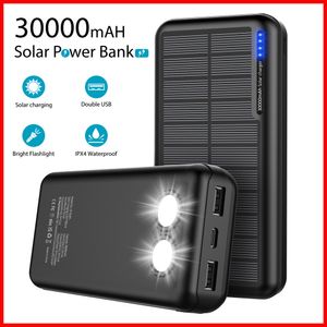 30000mah bancos de energia solar poderosa estação de carregamento ao ar livre portátil carga rápida bateria sobressalente externa para telefone celular powerbank