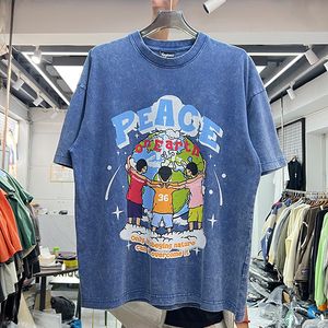 T-shirt lavate T-shirt Camicia oversize da uomo Suprior Earth T-shirt vintage stampate taglia USA Foto reali