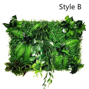 Decorative Flowers Artificial Plant Leaf Foliage Hedge Grass Mat Greenery Panel Decor Wall Fence Carpet Real Touch Lawn Moss Fake