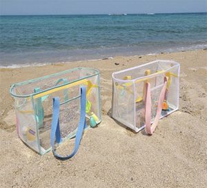 Beach Bags Ins South Korea Beach Bag Transparent Waterproof Travel Large Capacity Mommy Swimming Shopping Portable Storage 230327