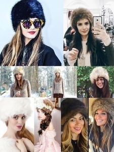 Beanies Beanie/Skull Caps Faux Fur Round Flat Top Hat Thick Autumn And Winter Russian Mongolian To Keep WarmBeanie/Skull