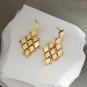Kolczyki Dangle Greatera Unikalna konstrukcja geometryczna rombowa kropla dla kobiet złoty kolor miedzi wisząca modna biżuteria 2023