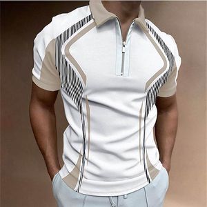 Polo design geometrico Poliestere GEO Color Uniform Golf Polo Camiseta Polo per uomo T-shirt stampata Camicie in cotone Polo firmata Polo estiva manica corta