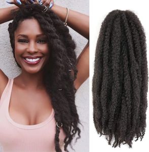 Afro Kinky Marley Örgü Saç Uzatma 18 inç 100g 350 Kırmızı Premium Sentetik Elyaf Saç