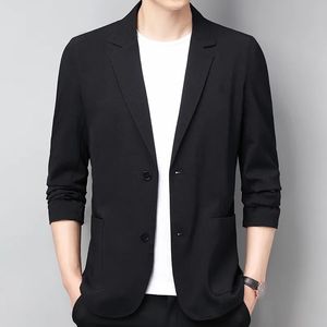Męskie garnitury Blazery Czarne Blazery męskie bawełniane lniane marynarskie kurtkę wiosną lato luźne szary męski płaszcz biznesowy o długim rękawie swobodny luksusowy man Blazer 230328