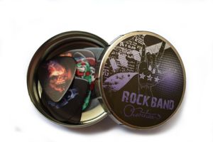 10pcs Celluloid Guitar Guitar Celloid Guitar z metalowym pudełkiem na uchwyt na Święto Dziękczynienia