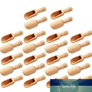 24st mini träskedar bambu skedar för badsaltstea skopa tvättpulver trä godis