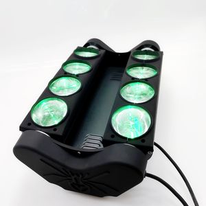 2pcs/lot flight case Moving Head Led Spider Light 8x12W 4in1 RGBW Led Party Light DJ Lighting Beam Moving Head Light