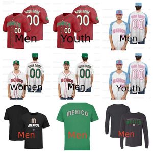 Custom 2023 World Baseball Classic México Jersey 2 Luis Urias 56 Randy Arozarena 13 Alan Trejo 17 Isaac Paredes 45 Joey Meneses 62 Jonathan