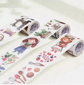 ギフトラップ3rolls/set Lovely Girls 'Baking Gardening Emboridery Daliy Die Cut Washi Tape Diy Scrapbookingカード作成装飾ステッカー