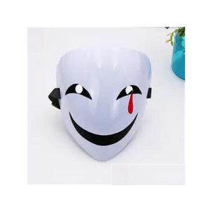 Mascheri per feste Halloween Black Pvc Shadow Mask Dress Grie Cosplay V Clown Plastic Prop GC1384 Drop Del Dhfqy