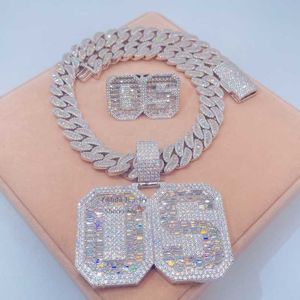 Halsband Moissanite Chain Hot Sell Sell Urban Jewelry Rapper Custom Iced Out Hip Hop Letter Initial Name Pendant Moissanite