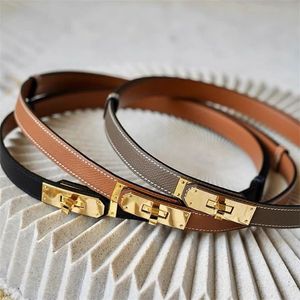 Männergürtel für Frauen Designer Jeans Hosen täglich Siery Gold Plated CEInture Ladies Mini niedlich schön tragbar einfach Ledergürtel YD013 B23