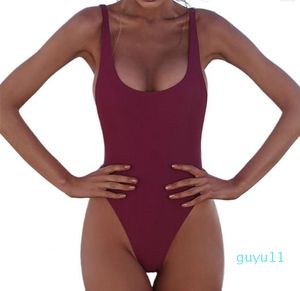 Moda w strojach kąpielowych seksowne jednoczęściowe jednoczęściowe strój kąpielowy solidny kobieta 2023 Kobiety bez pleców Białe brazylijskie monokini kostium kąpielowy Push Up stringi