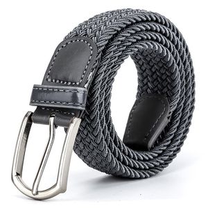 Unisex elastischer Stoff gewebtes Casual Belt Stift Schnalle Erweiterbares geflochtenes Stretch Canvas Einfacher stilvoller Freizeit Männer Gürtel