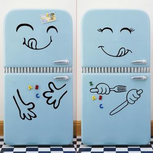 壁ステッカーの家の飾り幸せなおいしい顔の装飾かわいい冷蔵庫ステッカーリサイクル
