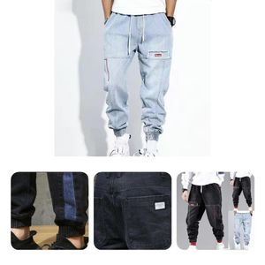 Mens Jeans Elastic midja Fantastisk alla matchar män Wearresistent Boy Young för daglig slitage 230327