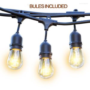 Pendant Lamps 48FT Bulbs Included Weatherproof Outdoor String Lights E26/E27 Commercial Grade Heavy Duty Strand Lighting With US EU AU Plug