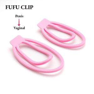 Cockrings Panty Chastity with the Fufu Clip Male Penis Training Device Light Plastic Trainingsclip CockCage Sex Toy For Sissy Bondage Lock 230327