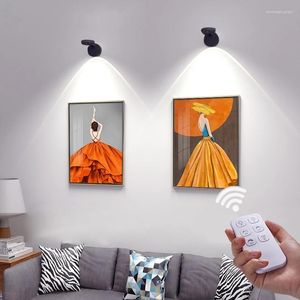 Lâmpadas de parede Modern LED Background Closet Mural Free Instalação Casa RemoteControl sem fio para Indoor Decor Art Show