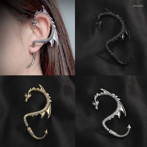 Backs Earrings 2023 Vintage Goth Women Cuff Jewelry Hip Hop Rock Punk Gothic Dragon Piercing Accessories