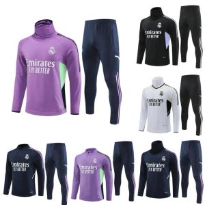 Conjuntos de agasalhos de futebol Real madrids Conjunto de TRACKSUIT com meio zíper 2023 2024 kit de futebol masculino chandal futbol survetement madrides TRAINING terno jaqueta de futebol