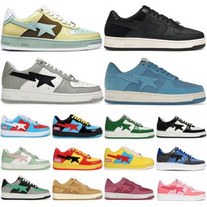 Running Shoes Bapestas Plataforma de Designer Baped Sênis Casual Bapesta Sk8 Sta Patente Couro Verde Verde Branco Branco-Freme Para Homens Mulheres Joging