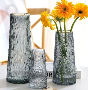 Creative Modern Simple Glass Vase Living Room Decoration Vase Ornament Color Rose Vase Hydroponic Flower Device