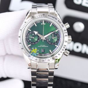 Omega Dial 42 мм Мужские часы сверхвысокого качества 9300 Автоматический подзавод Функция второго таймера Двустороннее вогнутое и выпуклое зеркало Супер водонепроницаемое дизайнерское изделие Wat