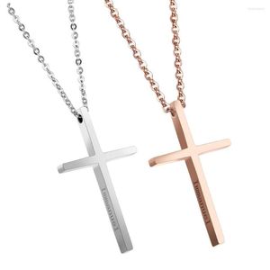 Pendant Necklaces Women Necklace Immanuel Cross Chain Stainless Steel Fashion Jewelry