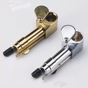 DHL Brass Smoking Pipe Metal Portable Pipes Golden Color China Direct Ultimate Tool Tobacco Oil Herb Hidden Bowl