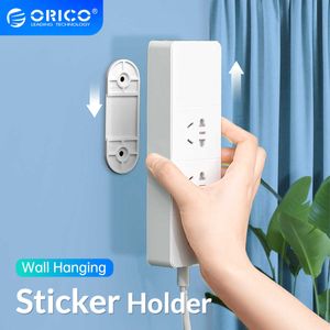 Steckdosen ORICO WallMounted Punch Free Strip Hang Aufkleber Halter Wand Hängen Selbstklebende Halter Für Steckdosen Stecker Z0327