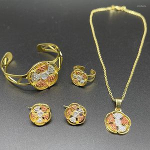 Necklace Earrings Set Dubai For Baby Kids African Bangles France Girls Arab Child Ethiopian Gold Small Rings Colorful Gift