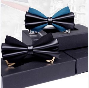 Bow Ties Fashion Male Men's Leather Men slipsar Double Groom Wedding Marriage Present till försäljning