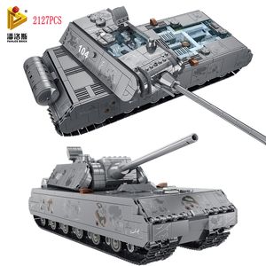 Other Toys Building Blocks Military PANLOS 2127 PCS German Mouse Type Heavy Armored Tank Soldier Children s Toy Sticker Gift Small Brick 230329