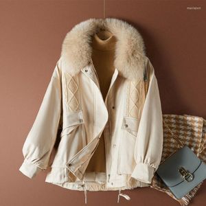 Damen Trenchcoats Winter Leicht Daunen Kurze Jacke Damen 90% Weiße Ente Warmer Mantel Damen Pelzkragen Lässige Parkas Lose Einfarbige Oberbekleidung