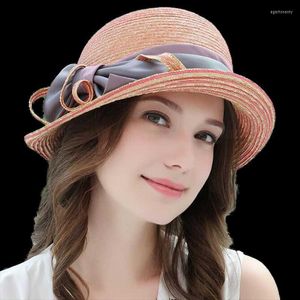 Wide Brim Hats Natural Raffia Straw Hat For Women 2023 Summer Elegant Floppy Casual Beach Sunbonnet Fashion Eger22