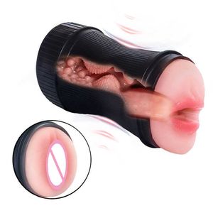 Massaggiatore sex toy masturbatore Masturbatore maschile Imitazione Vagina femminile Giocattolo sexy per uomo Silicone Doppia testa Tazza per masturbazione Figa maschile SexShop