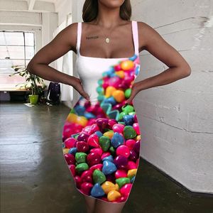 Casual Dresses KYKU Brand Colorful Women Art 3d Print Street Vestido Sexy Bodycon Dress Womens Clothing Summer Vintage Korean Style