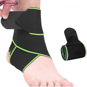 Ankle Support TopRunn 1PCS Professional Sports Ankle Strain Wraps Bandages Elastic Ankle Support Brace Protector For Fitness Running 230328